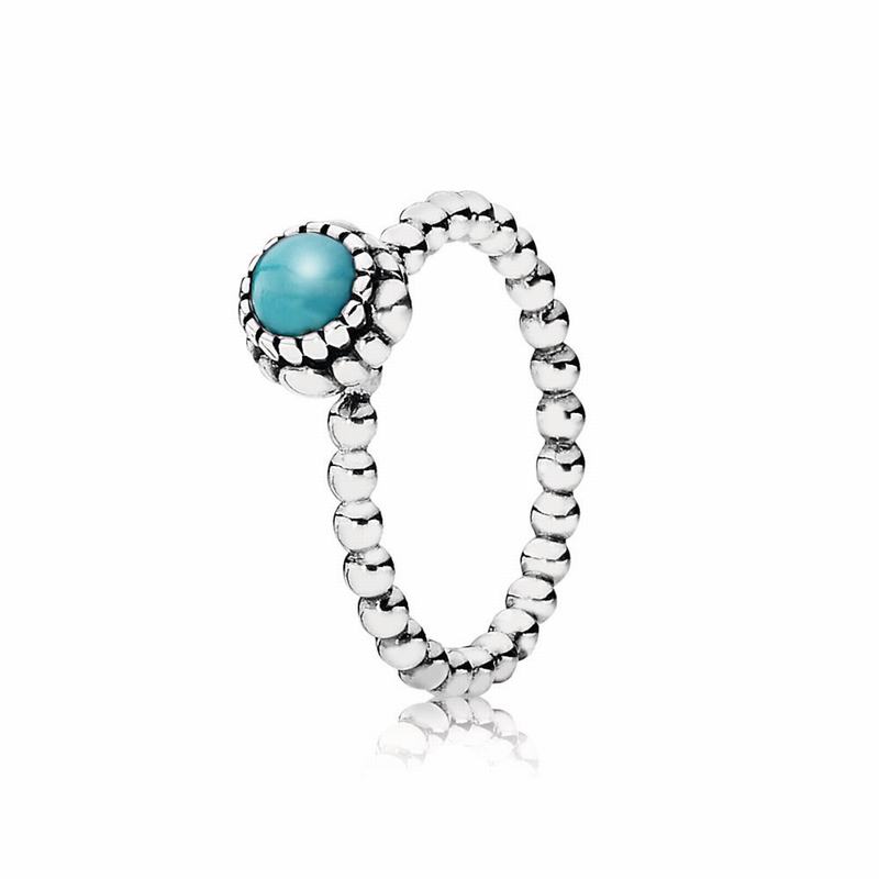 Anillos Apilables Pandora Birthday Blooms December Argint/Albastri/Turcoaz (WYmTVD2z)